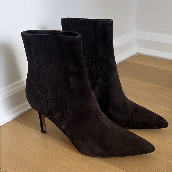 Veronica Beard Lisa Suede Mid-Heel Bootie - Picture 2 of 6